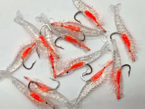 12pcs Small Shrimp Fishing Lure with hooks 65mm 3g Clear