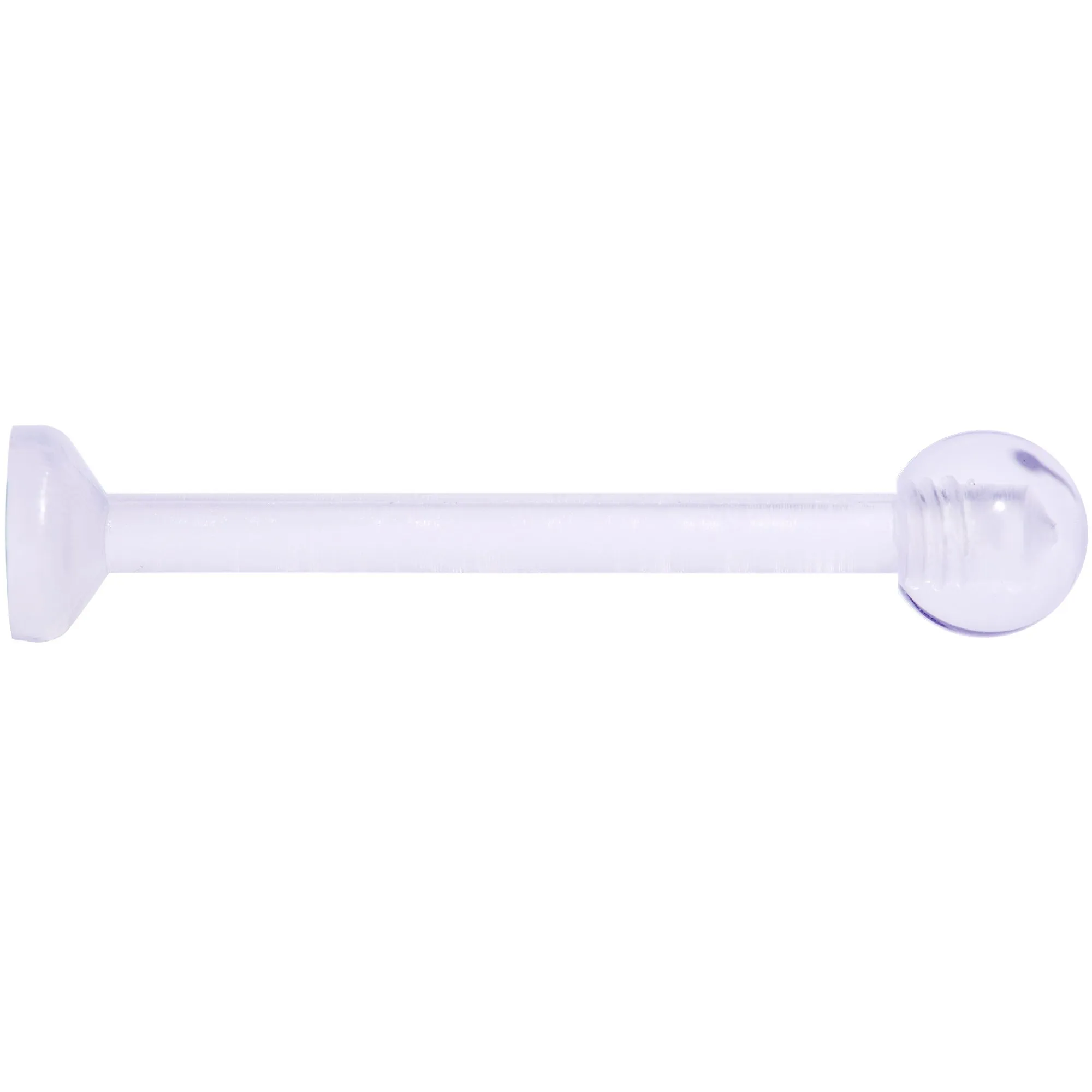 14 Gauge 5/8 Clear Flexible Bioplast Straight Barbell Retainer