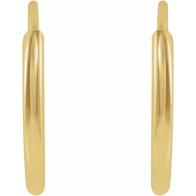 14K Yellow Gold 10 mm Flexible Endless Huggie Earrings