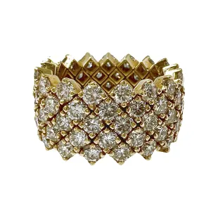 18K Gold Flexible Ring with 85 Full Cut Diamond