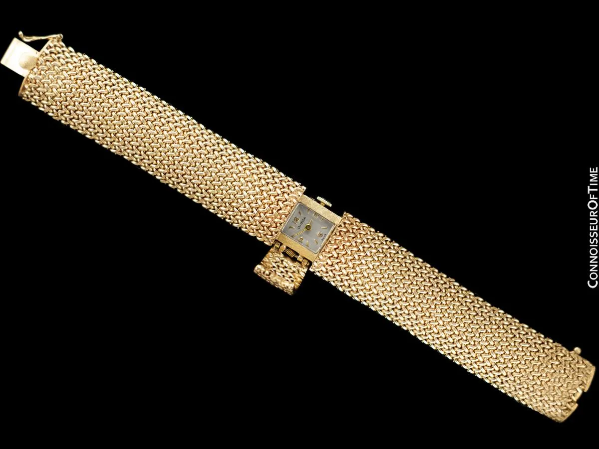 1960's Vintage Ladies Cocktail Bracelet with Omega Watch - 14K Gold