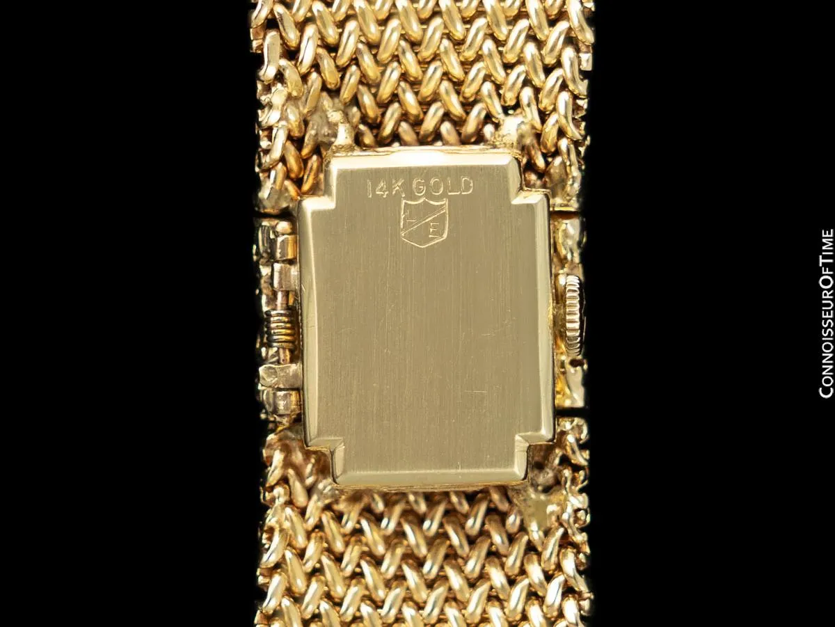 1960's Vintage Ladies Cocktail Bracelet with Omega Watch - 14K Gold