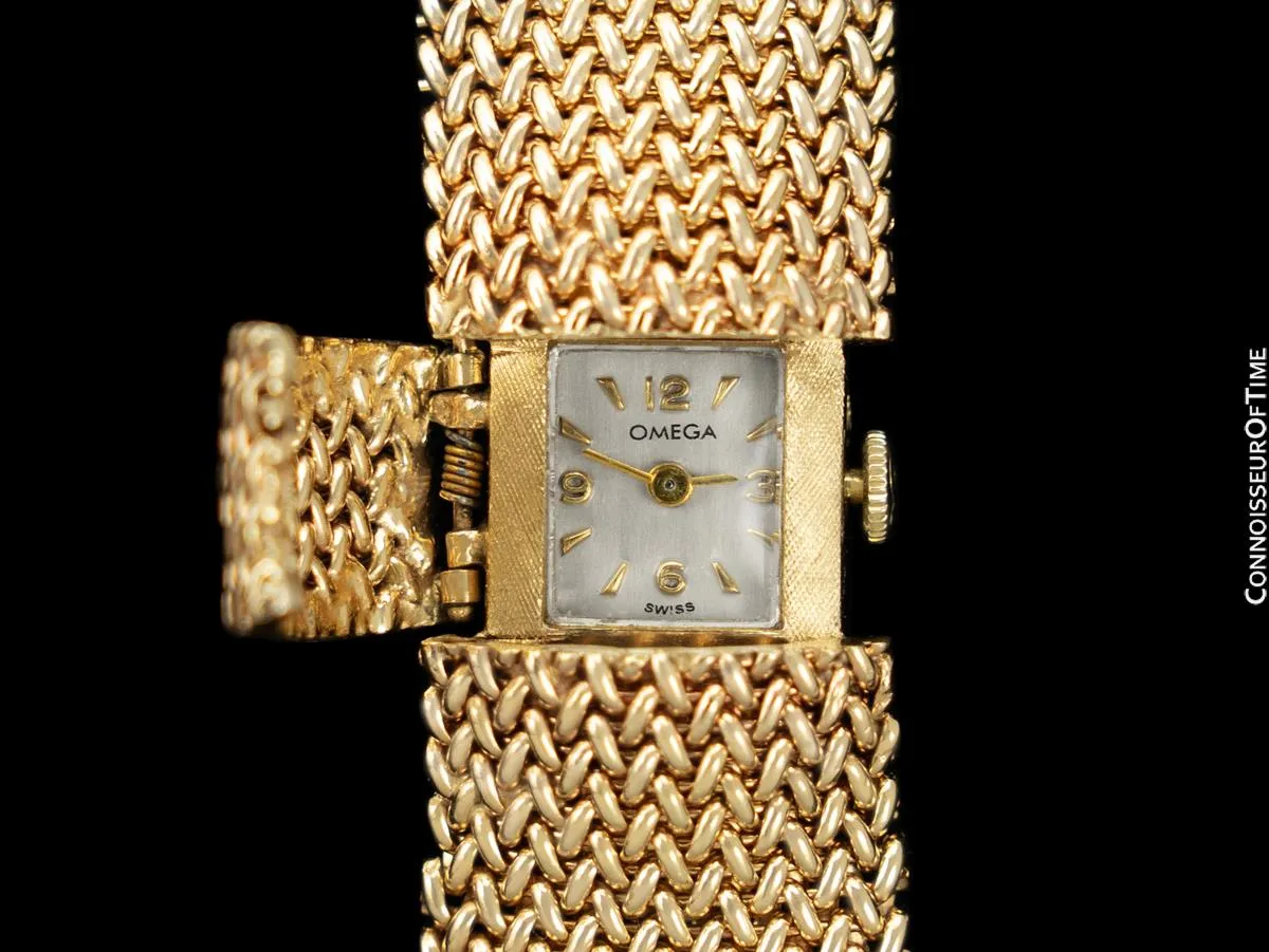1960's Vintage Ladies Cocktail Bracelet with Omega Watch - 14K Gold