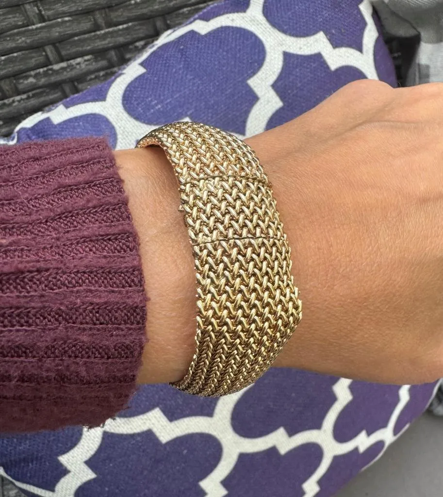 1960's Vintage Ladies Cocktail Bracelet with Omega Watch - 14K Gold