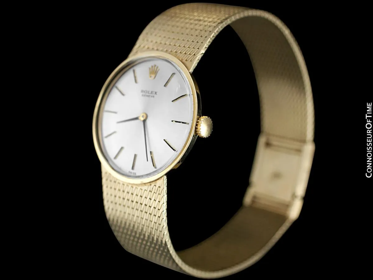 1970's Rolex Cellini Style Vintage Mens 31mm Dress Watch - 14K Gold