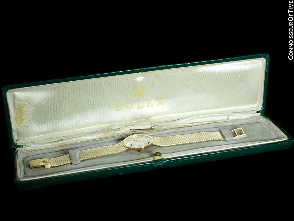 1970's Rolex Cellini Style Vintage Mens 31mm Dress Watch - 14K Gold