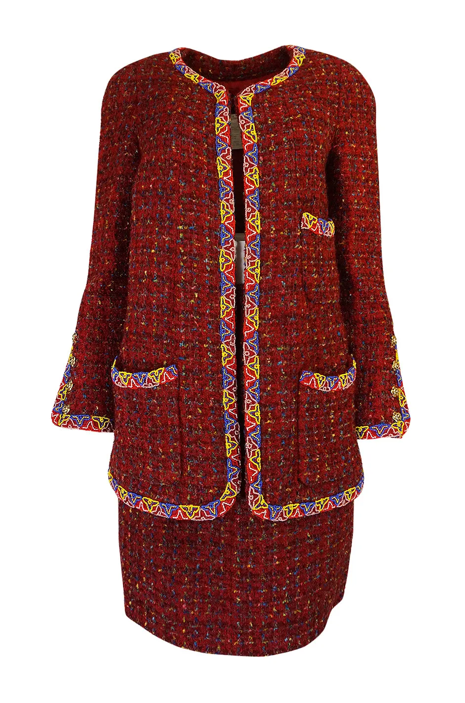 1990 Chanel Ad Campaign Boucle Suit as Seen on Yasmeen Ghauri
