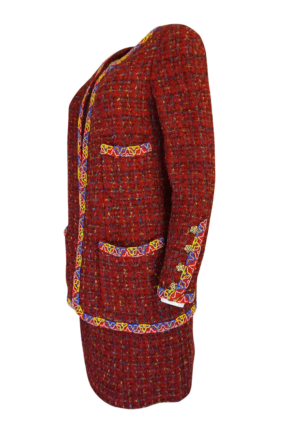 1990 Chanel Ad Campaign Boucle Suit as Seen on Yasmeen Ghauri