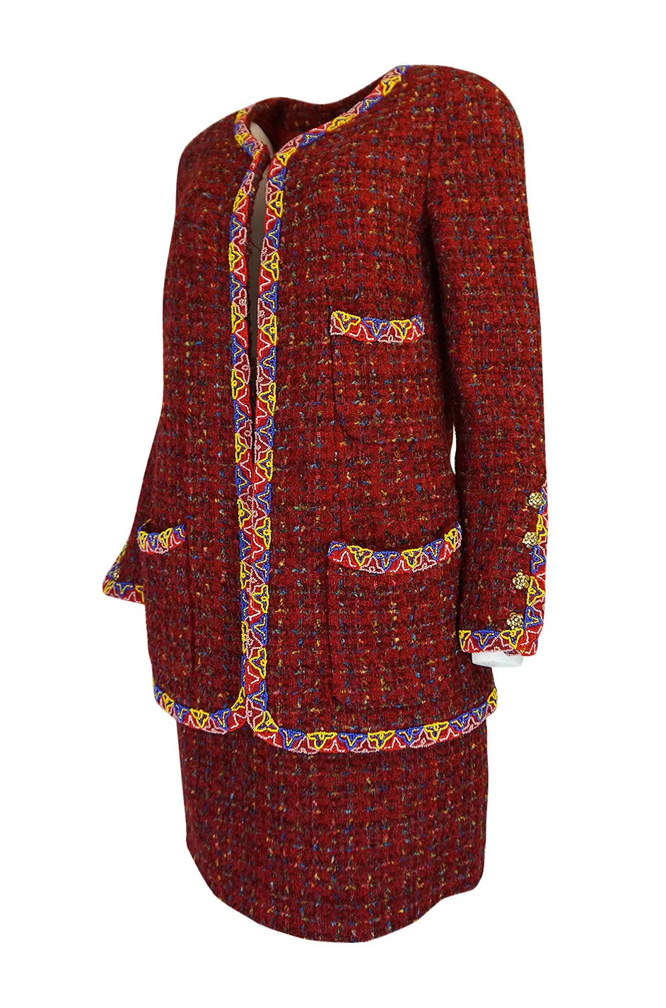 1990 Chanel Ad Campaign Boucle Suit as Seen on Yasmeen Ghauri