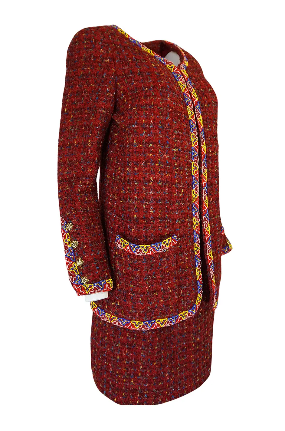 1990 Chanel Ad Campaign Boucle Suit as Seen on Yasmeen Ghauri