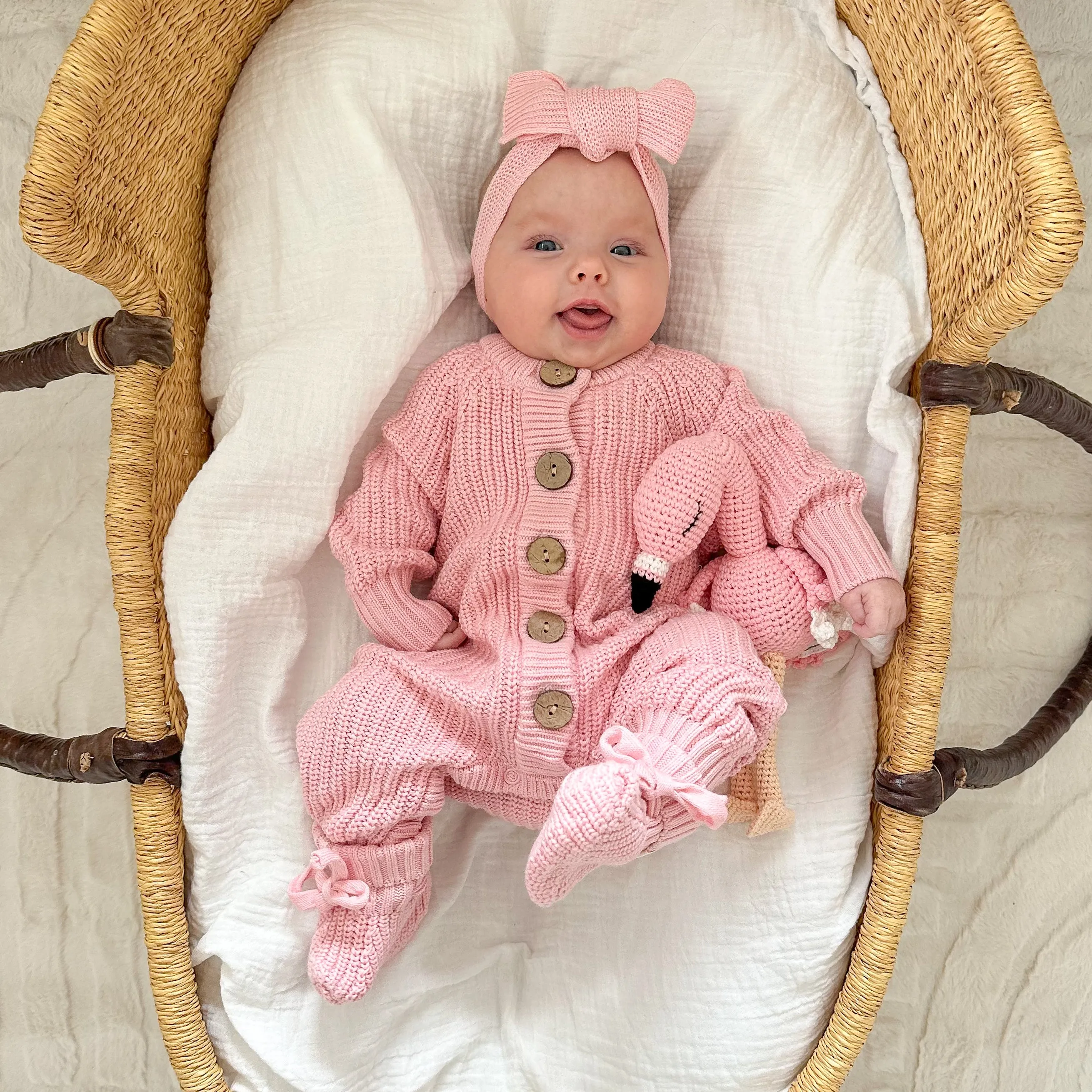 3LC Knitted Romper | Pink