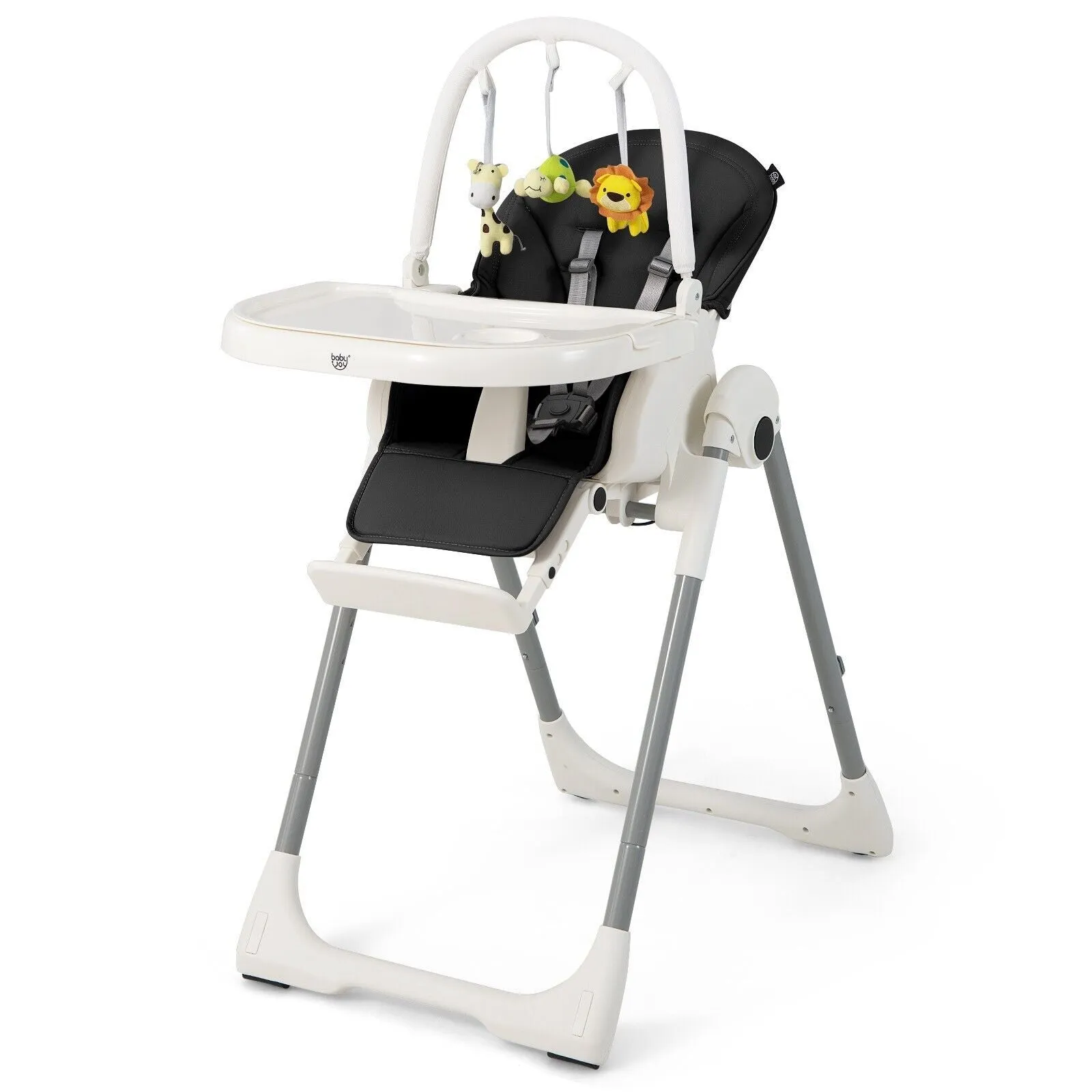 4-in-1  Reclining | Folding | Height Adjustable Baby High Chair | Toy Bar | Cushion