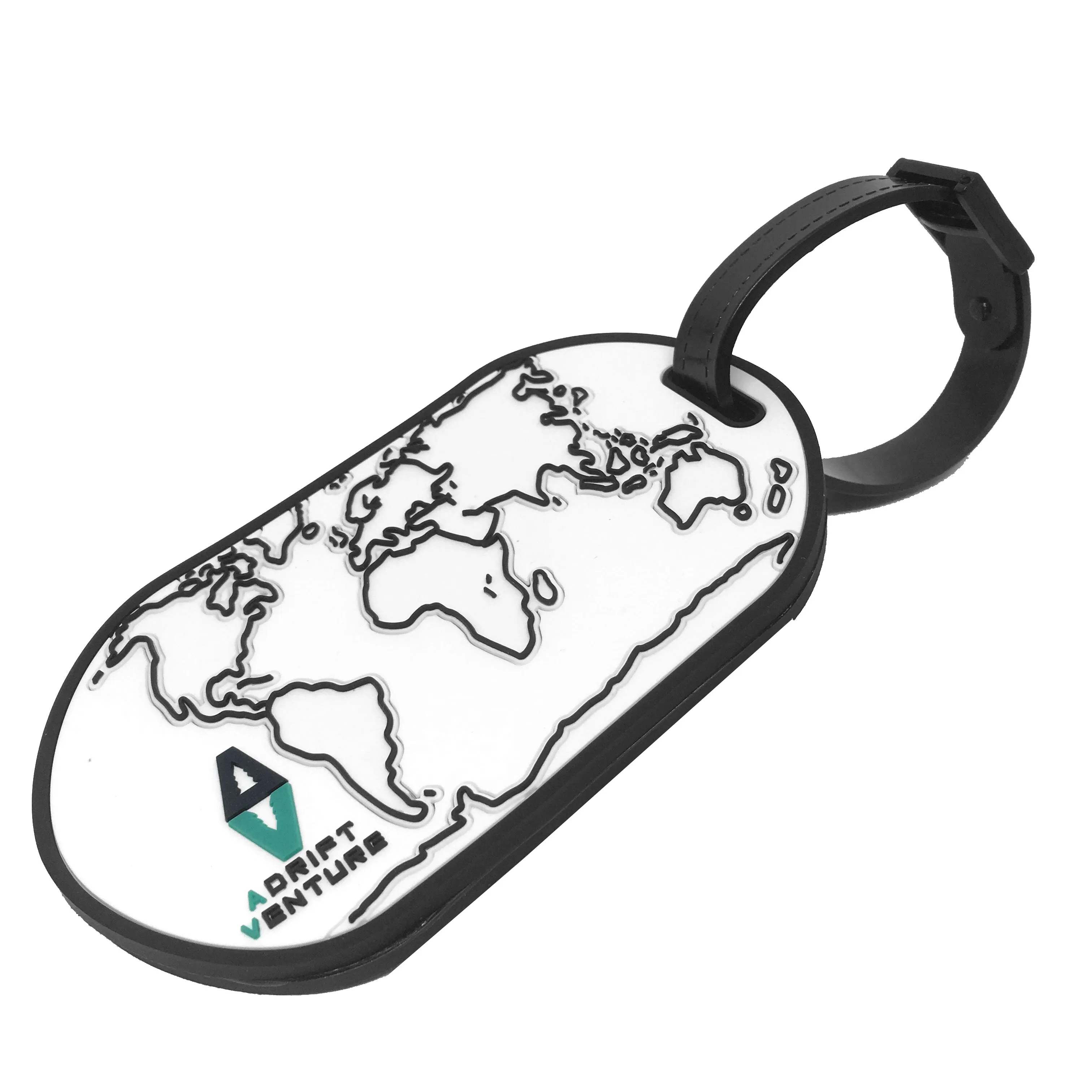 ADRIFT VENTURE WORLD TRAVEL TRACKER MAP GITD PVC LUGGAGE TAG