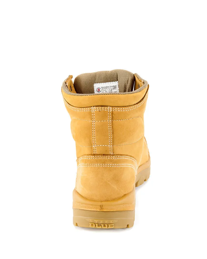 Argyle Lace Up Ankle Boot with Bump Cap - Wheat