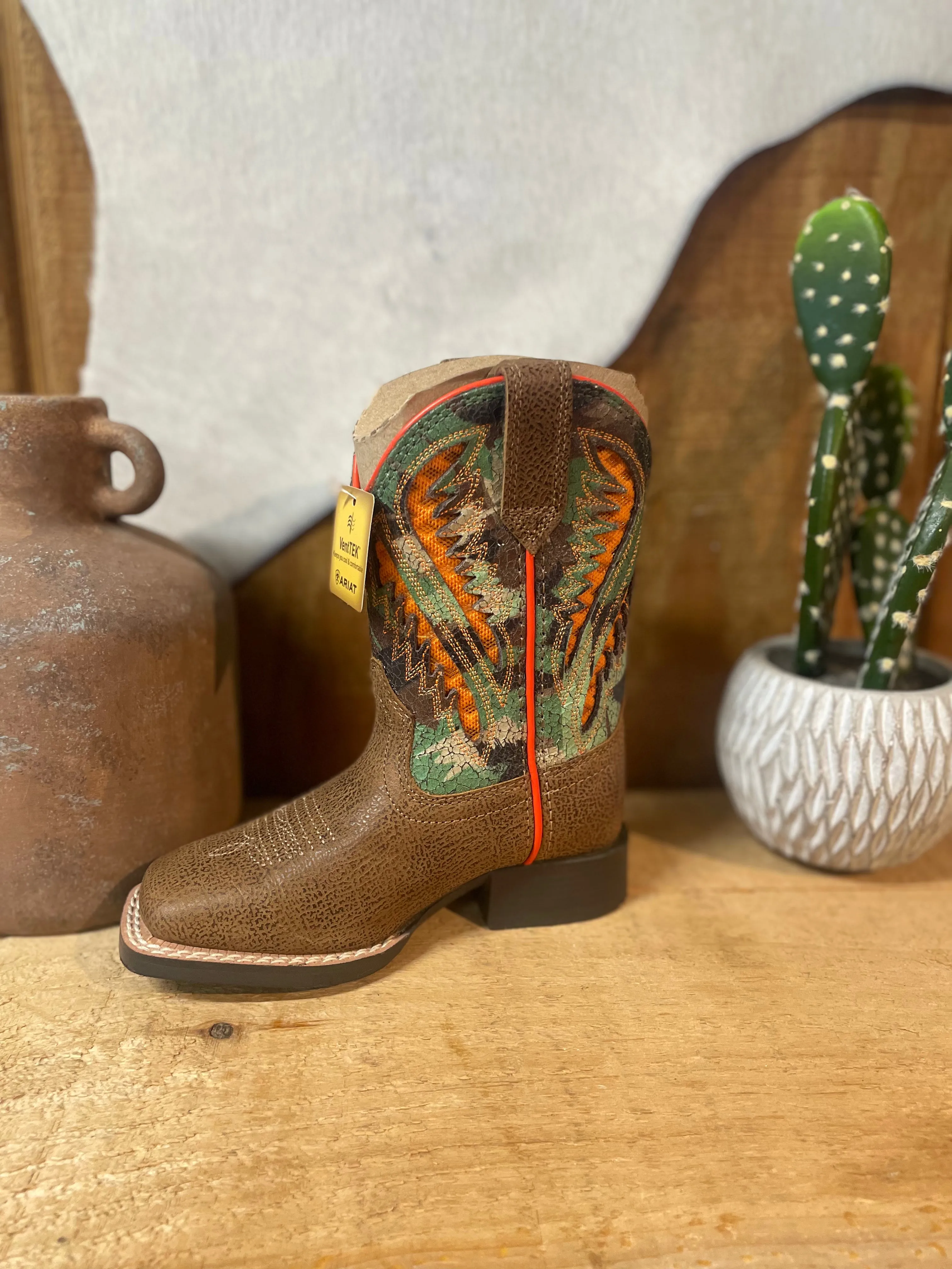 Ariat YTH Quickdraw VentTEK Western Boot TOASTY TAN