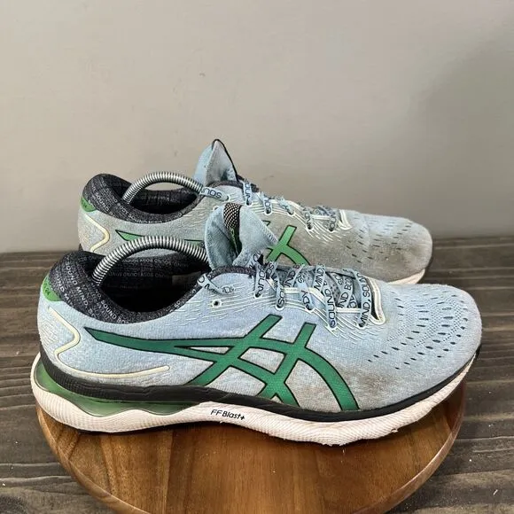 ASICS GEL-NIMBUS 24 Men’s Size 11.5 Sound Mind Body Soul Running Shoes Blue
