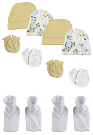 Baby Boy, Baby Girl, Unisex Infant Caps, Booties and Mittens (Pack of 10) NC_0368