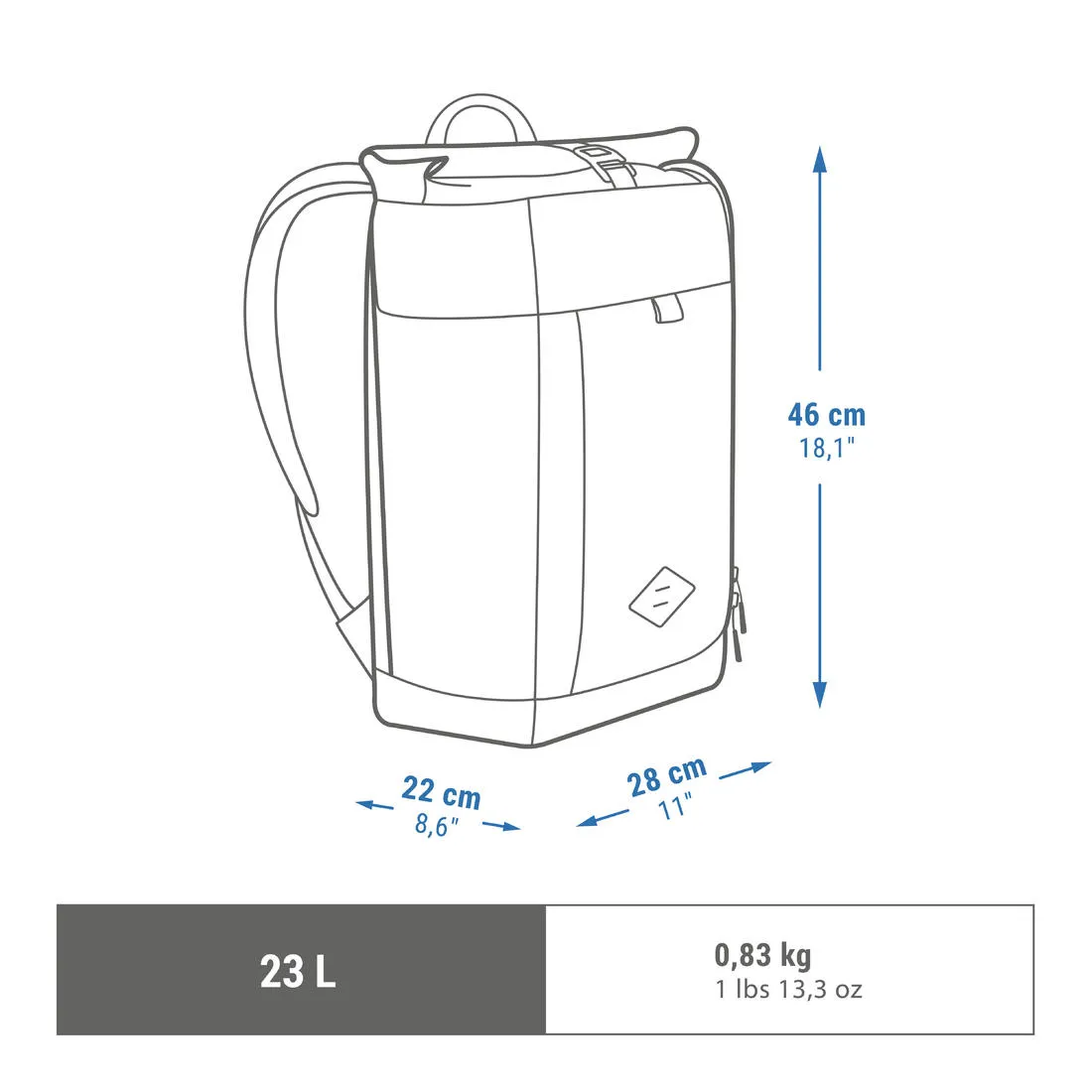 Backpack NH500 23 L Escape Roll-top