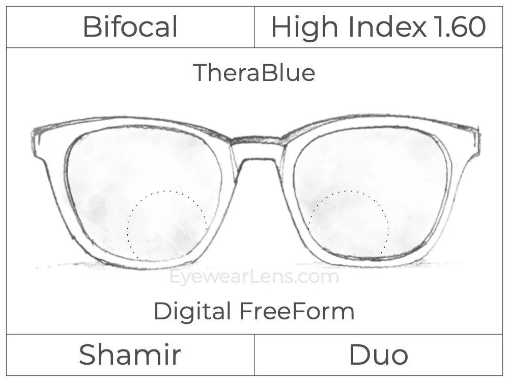 Bifocal - Shamir Duo - High Index 1.60 - Digital - TheraBlue