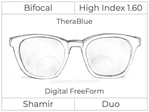 Bifocal - Shamir Duo - High Index 1.60 - Digital - TheraBlue