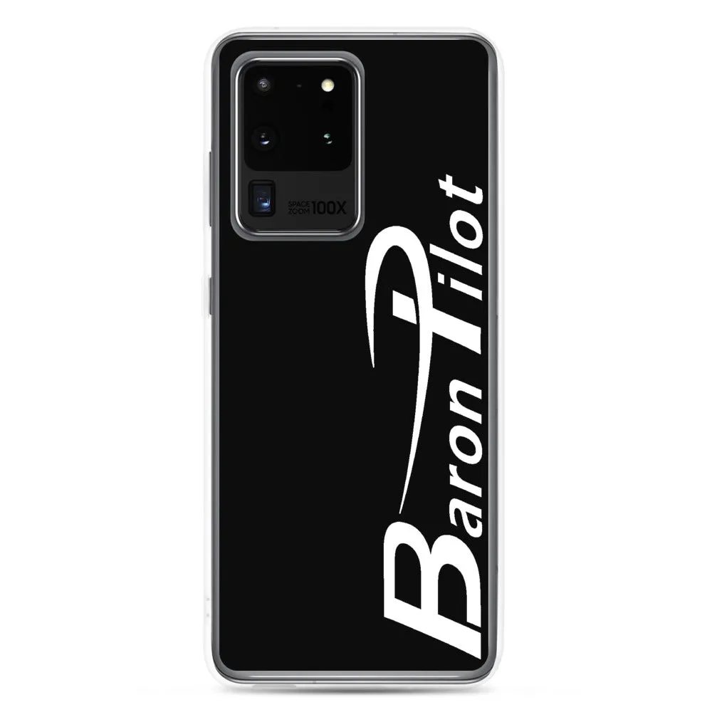 Black Baron Pilot Samsung (All S20 Versions) Phone Case - White Font