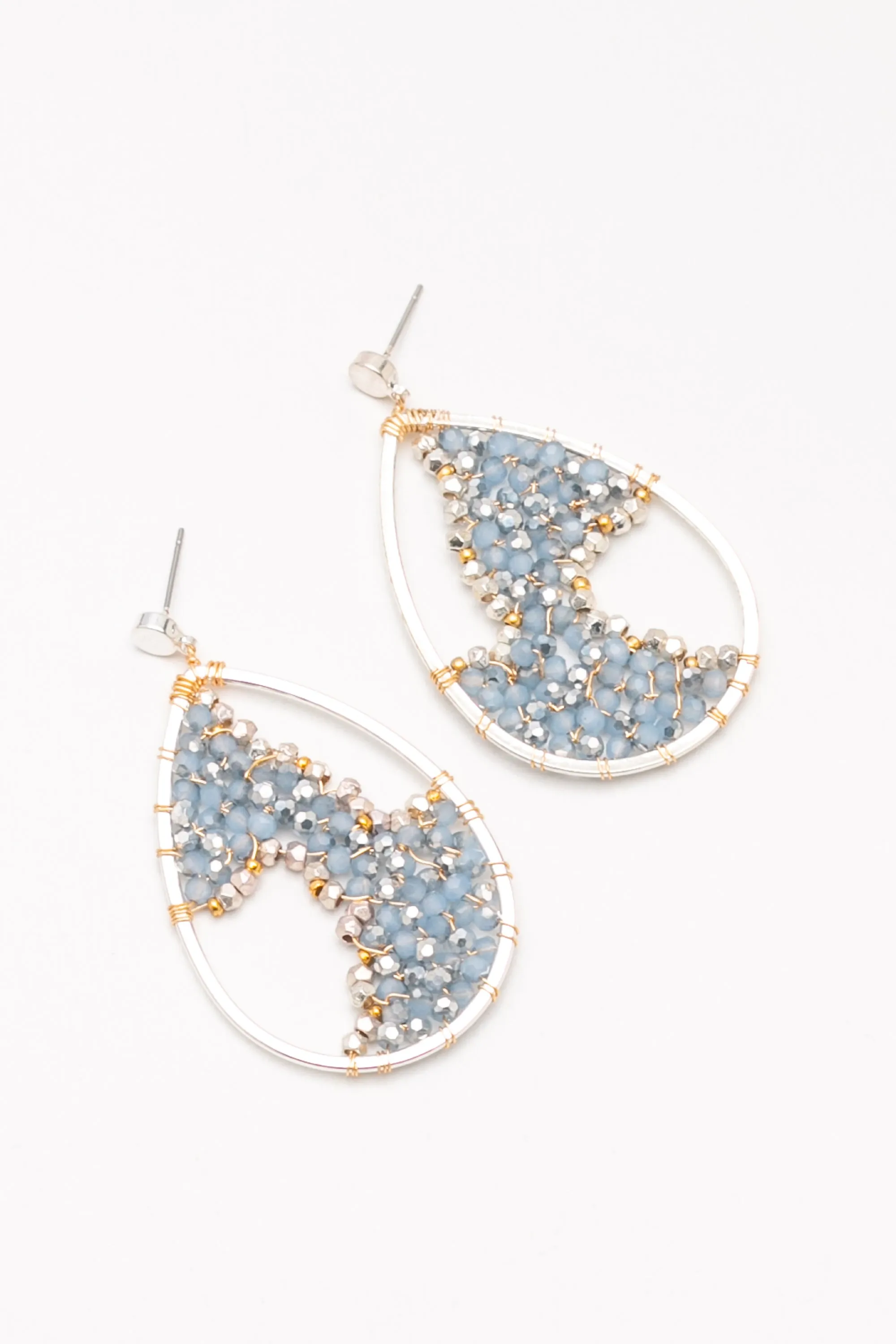 Blue  Woven Curve Earrings