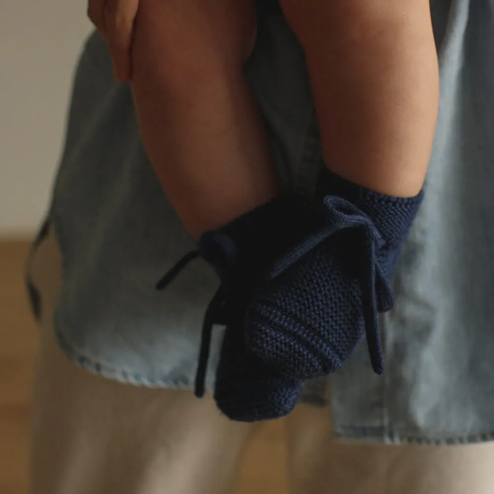 Booties Babyschuhe Gesterickt aus Merinowolle