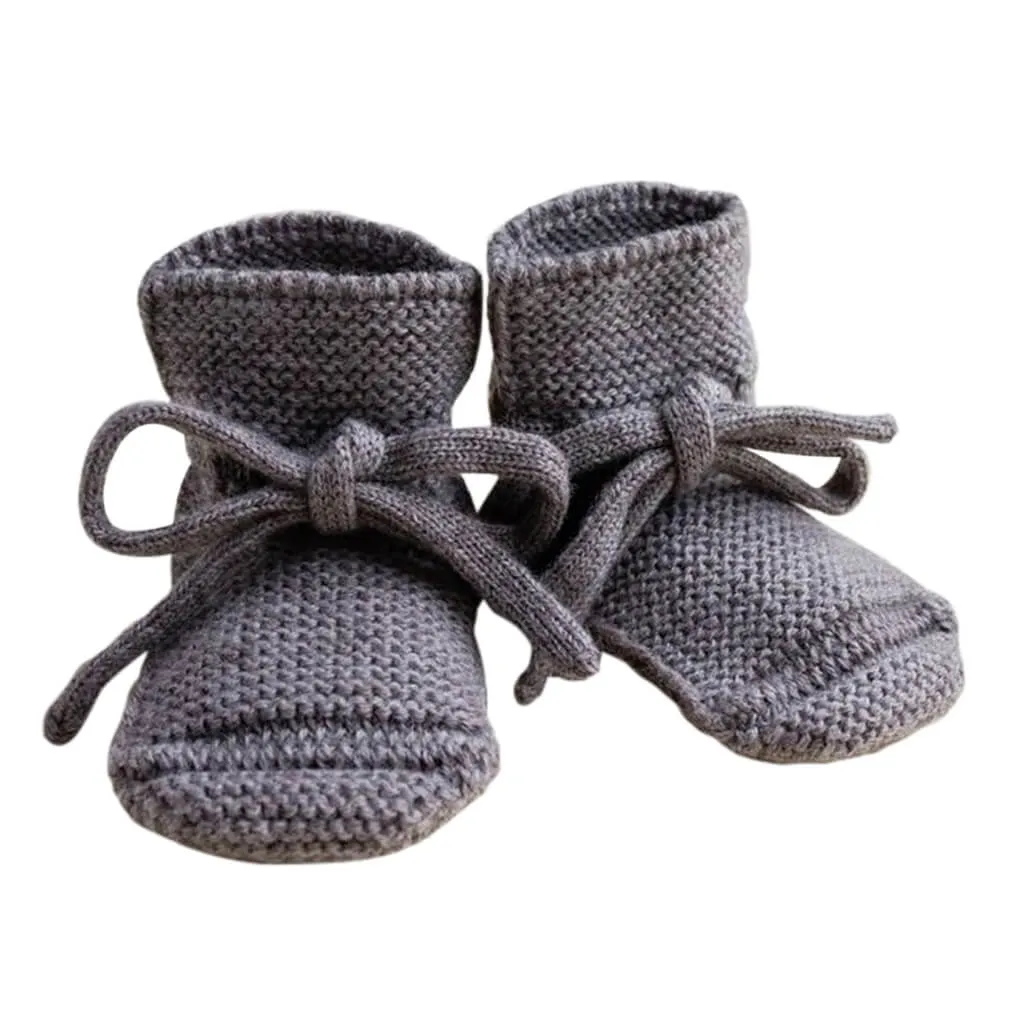 Booties Babyschuhe Gesterickt aus Merinowolle