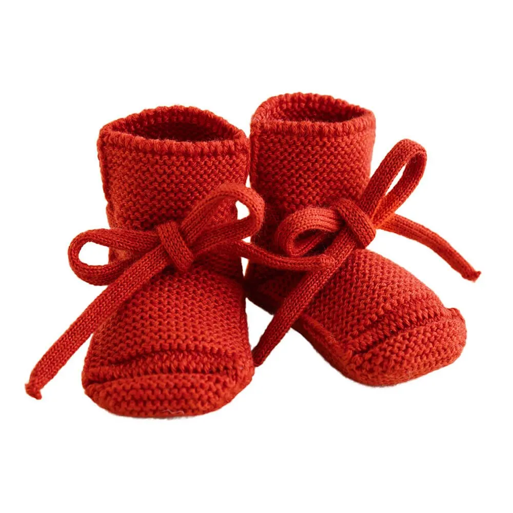Booties Babyschuhe Gesterickt aus Merinowolle