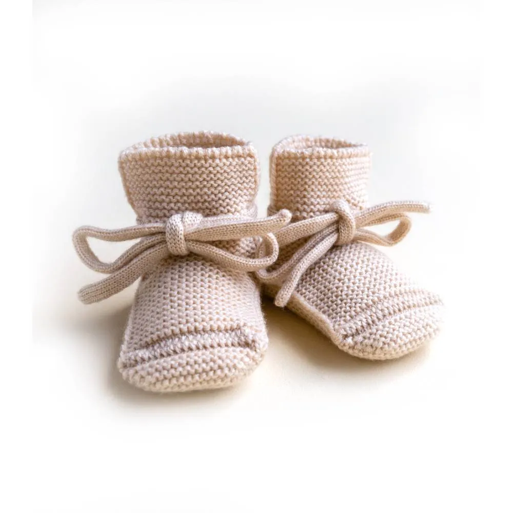 Booties Babyschuhe Gesterickt aus Merinowolle