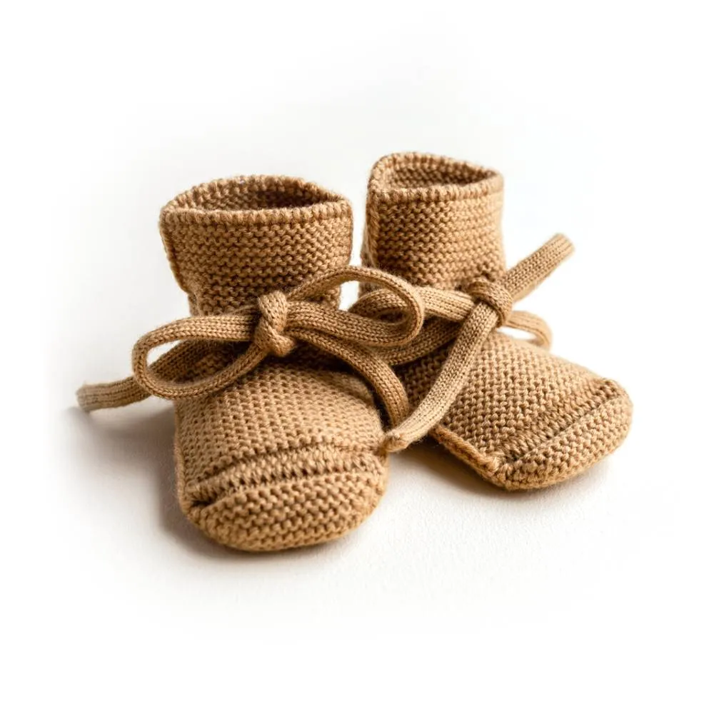 Booties Babyschuhe Gesterickt aus Merinowolle