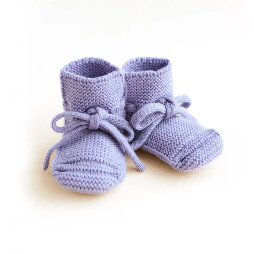 Booties Babyschuhe Gesterickt aus Merinowolle