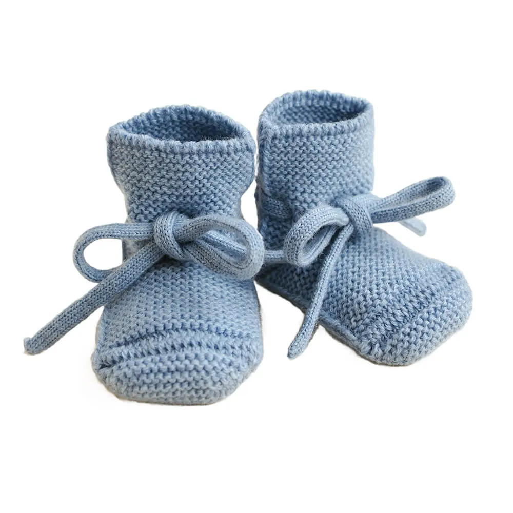 Booties Babyschuhe Gesterickt aus Merinowolle