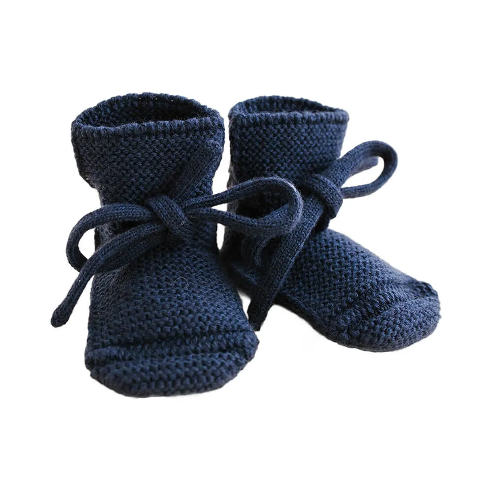Booties Babyschuhe Gesterickt aus Merinowolle
