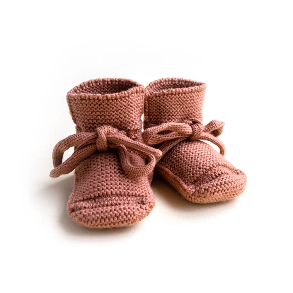 Booties Babyschuhe Gesterickt aus Merinowolle