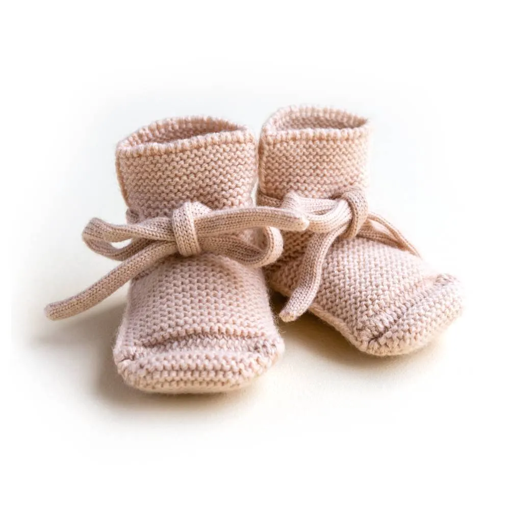 Booties Babyschuhe Gesterickt aus Merinowolle
