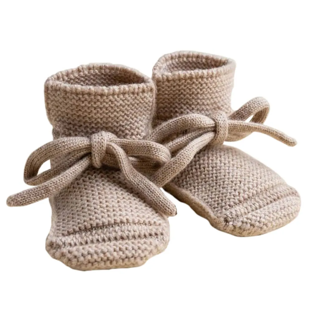 Booties Babyschuhe Gesterickt aus Merinowolle