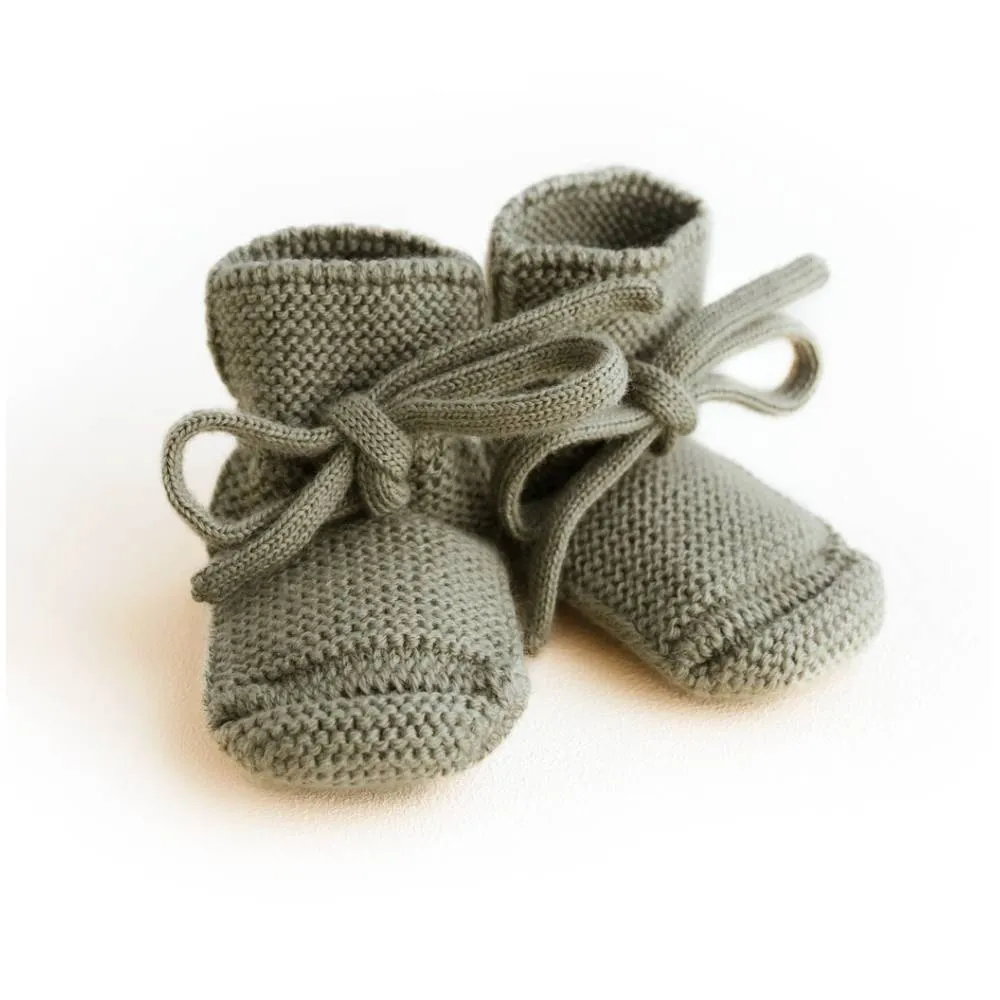 Booties Babyschuhe Gesterickt aus Merinowolle