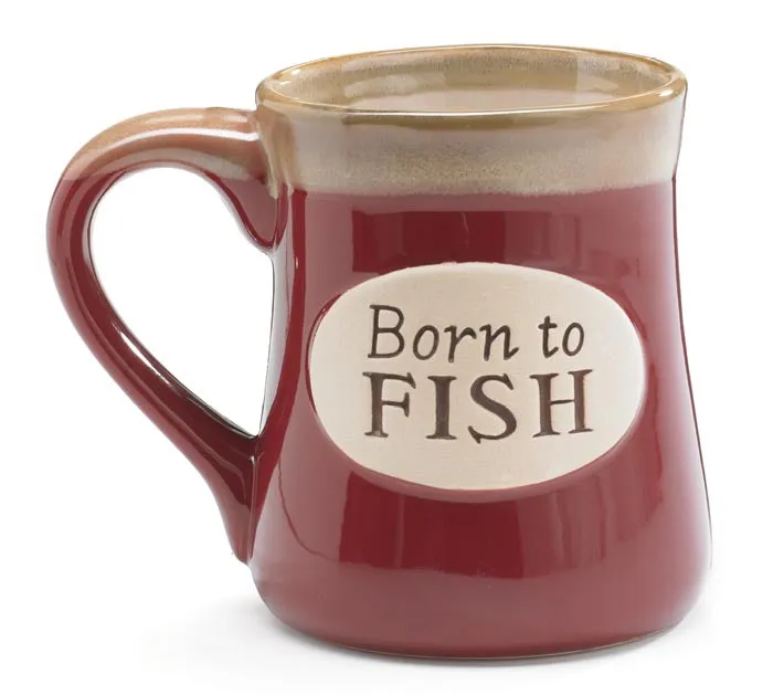 BORN TO FISH SERENITY PRAY PORCELAIN MUG