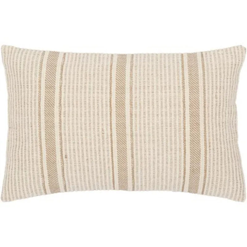 Camel & Beige Woven Striped Pillow (2 Sizes)