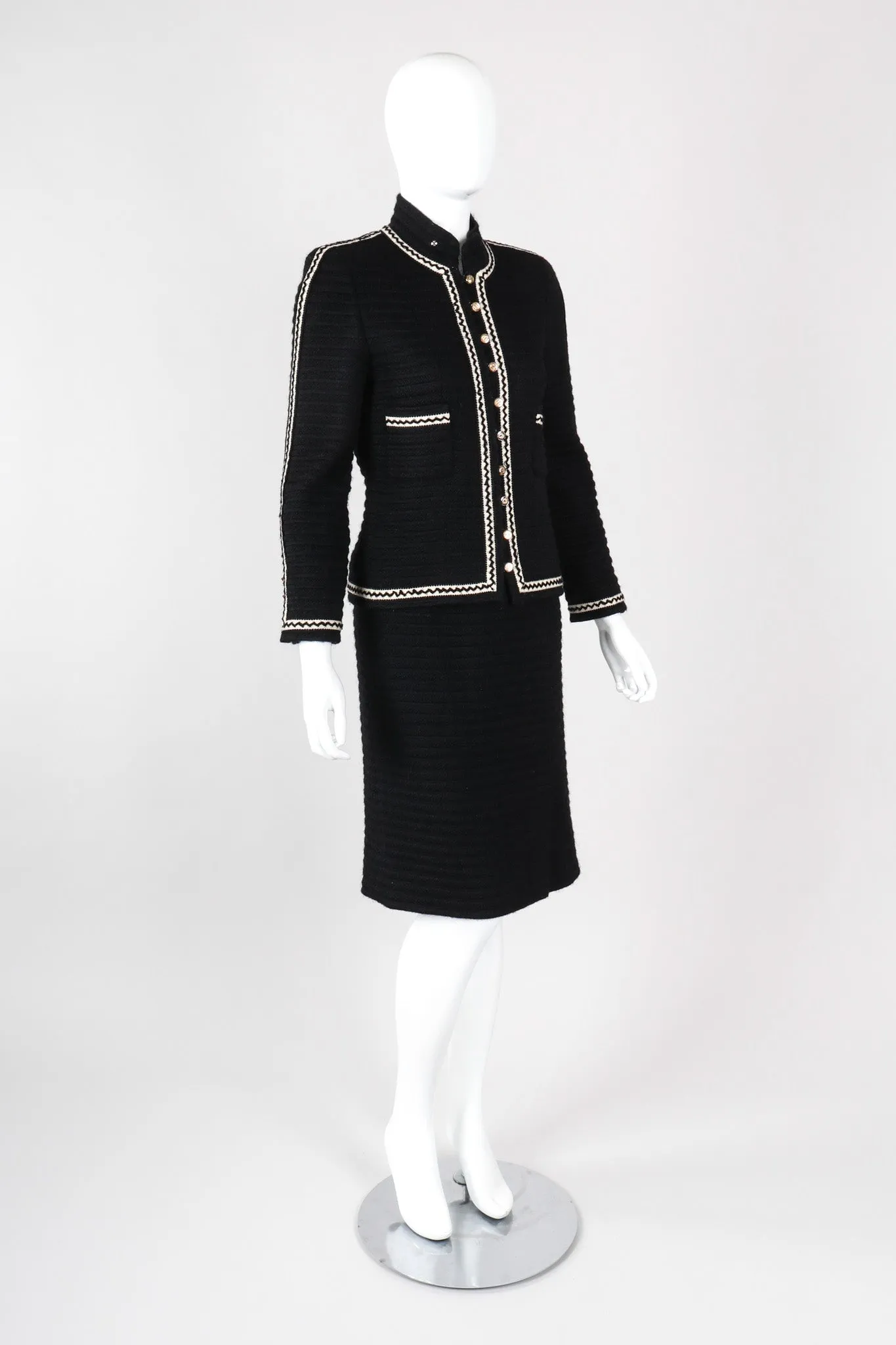 Chevron Stitch Jacket & Skirt Set