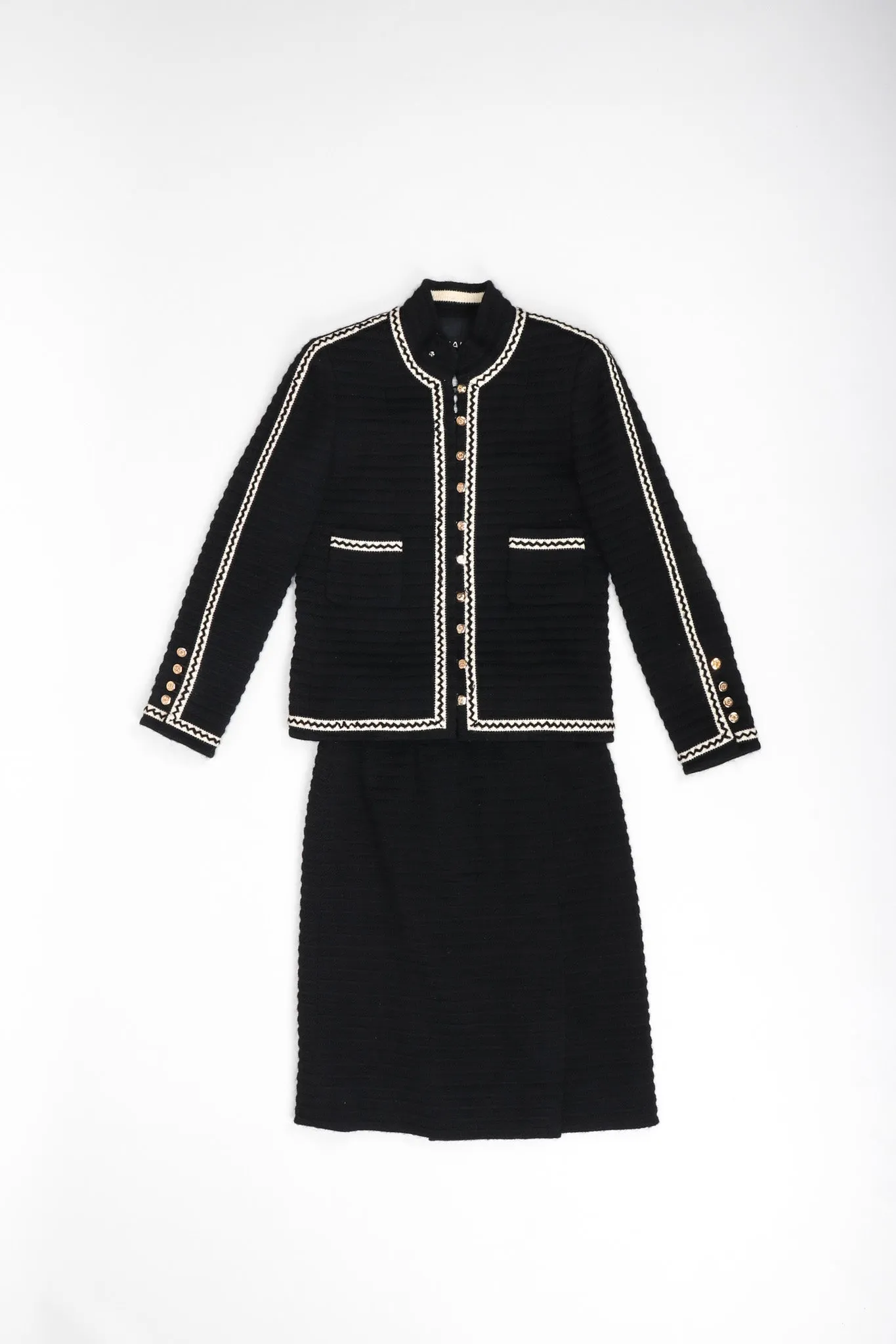 Chevron Stitch Jacket & Skirt Set