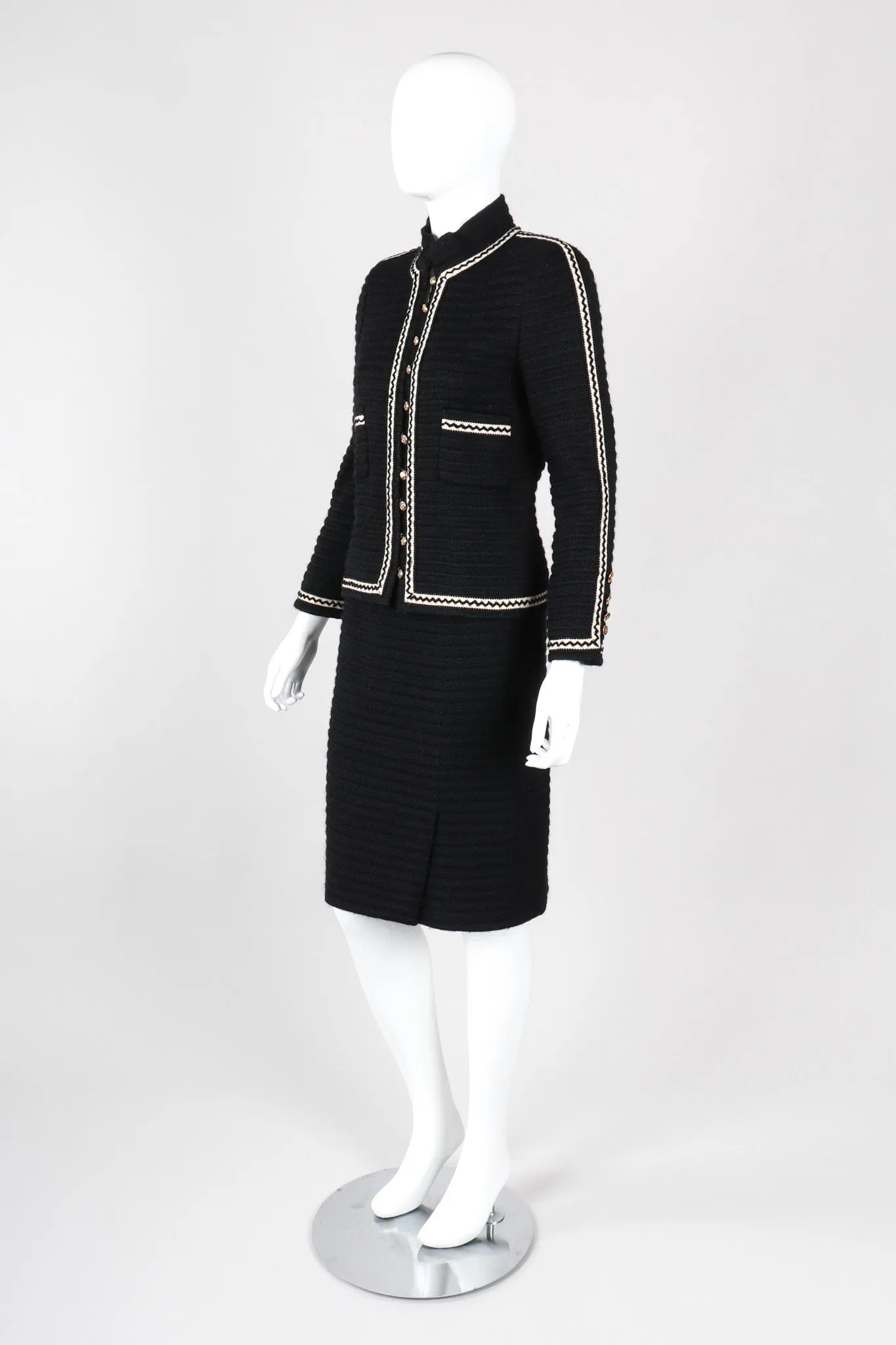Chevron Stitch Jacket & Skirt Set