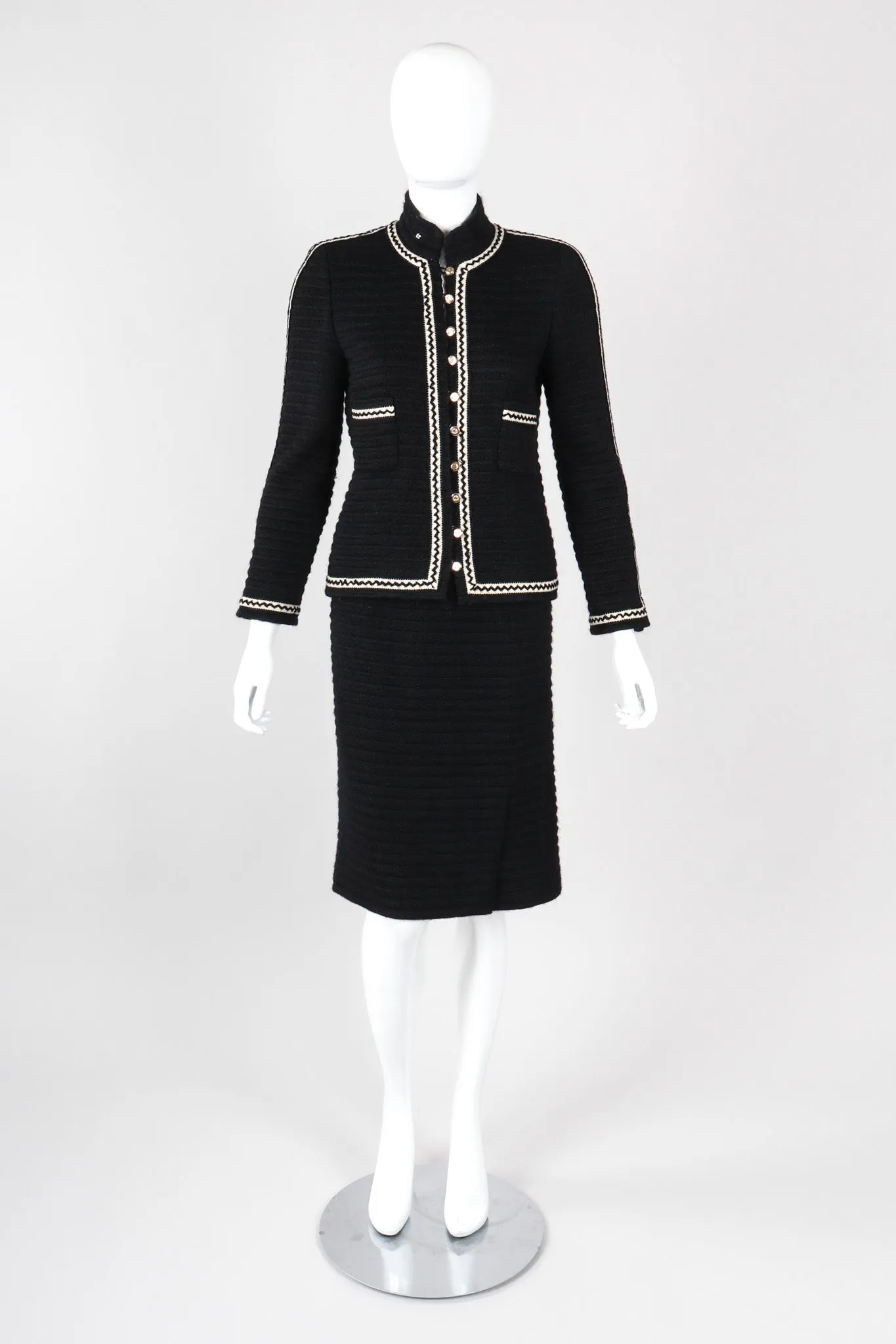 Chevron Stitch Jacket & Skirt Set