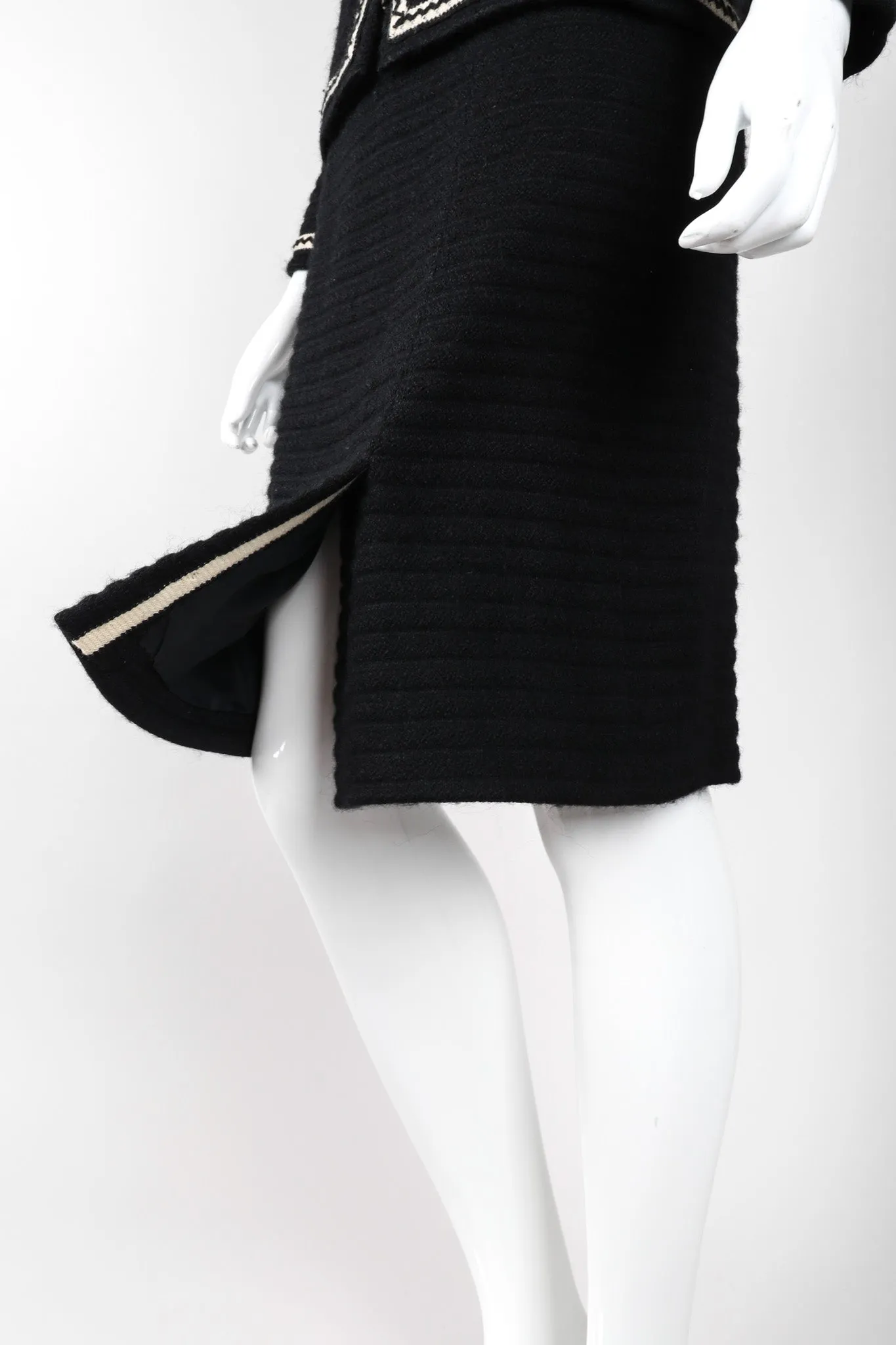 Chevron Stitch Jacket & Skirt Set