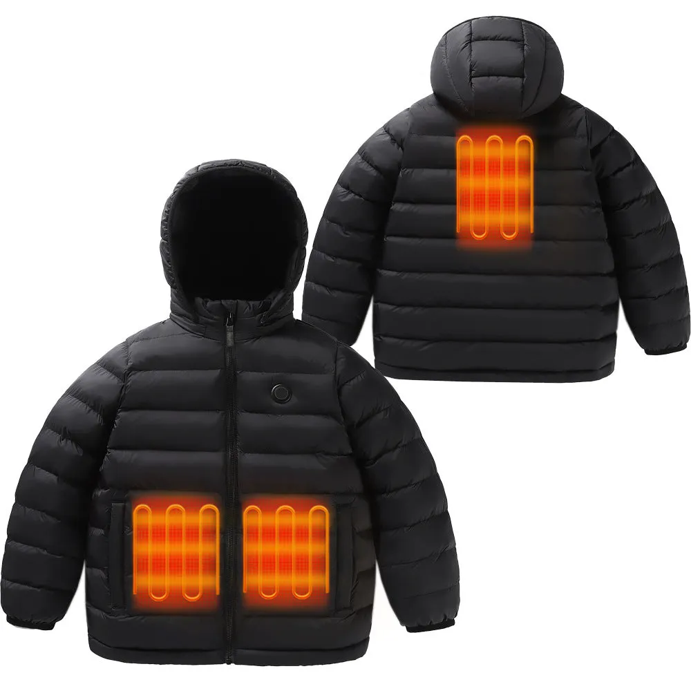 Children's 3 Area Hooded Heated Jacket