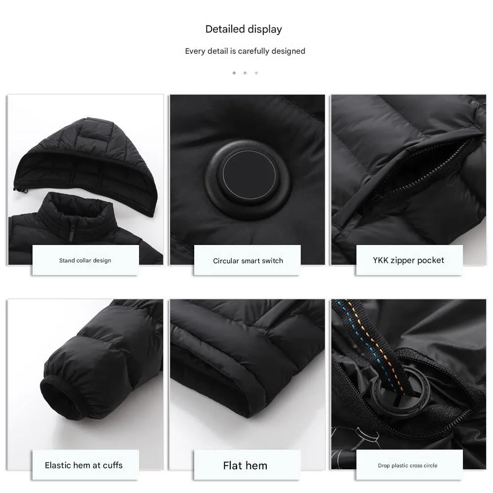 Children's 3 Area Hooded Heated Jacket