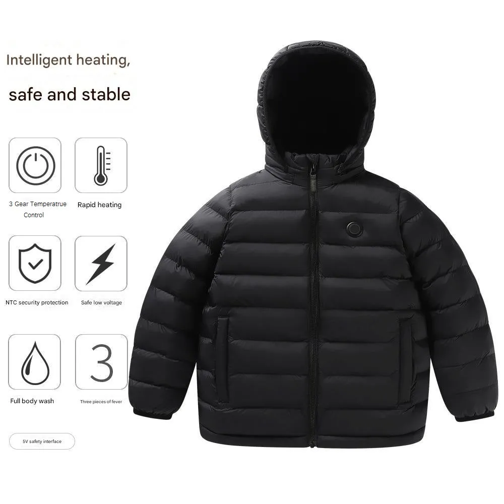 Children's 3 Area Hooded Heated Jacket