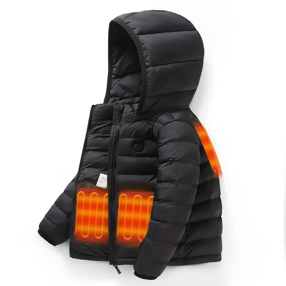 Children's 3 Area Hooded Heated Jacket