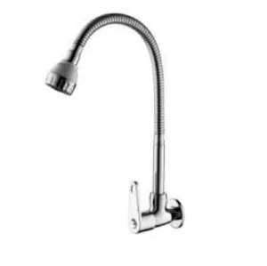 Chrome Flexible Hose Kitchen Wall-Mounted Cold Kitchen Sink Faucet Tap - Z-1007